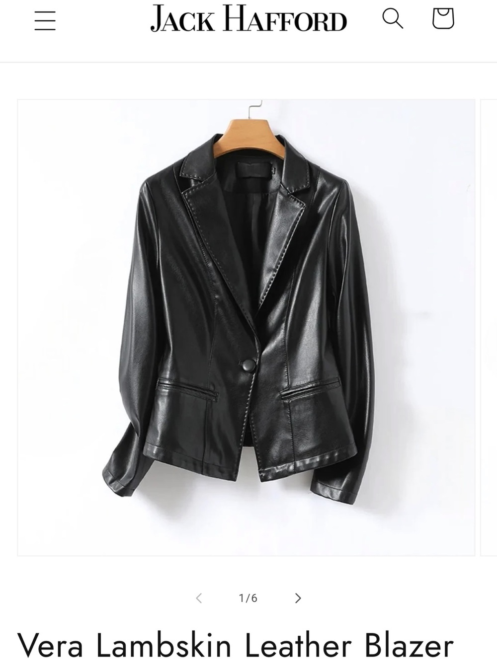 Genuine Lambskin Leather Black Women's Blazer Jacket